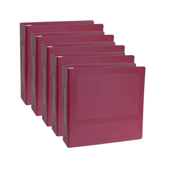 1 Inch Side Open 3 Ring Binder In Burgundy, PK5